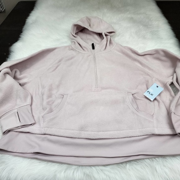 MSRP $60 NWT FLX Ascent 1X Half Zip Pink Fleece Hoodie - Picture 2 of 7